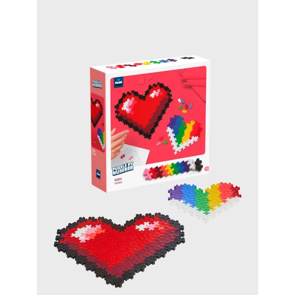 PLUS PLUS PUZZLE BY NUMBER HEARTS 250 pcs.