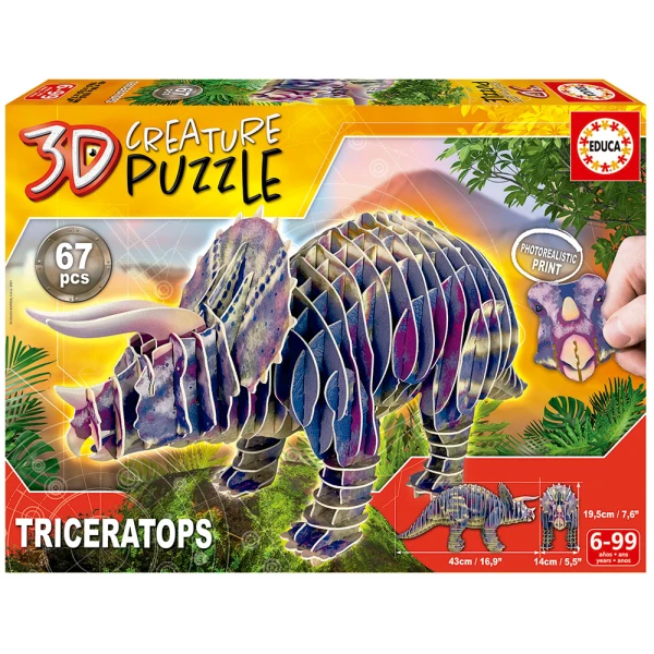 EDUCA 3D ΠΑΖΛ CREATURE 67 τεμ. TRICERATOPS