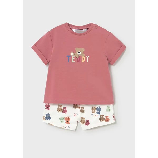 MAYORAL SET PANTS SHORT COTTON JERSEY TERRACOTTA 