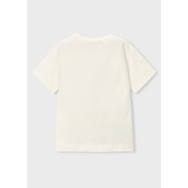 MAYORAL BLOUSE SHORT SLEEVES TRUCK CREAM 