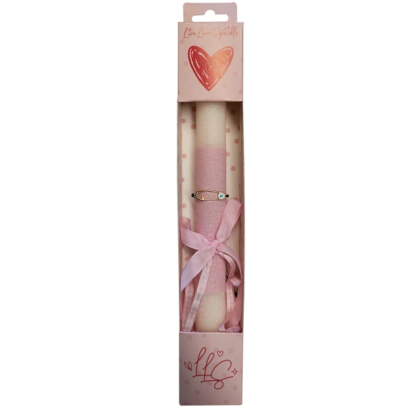 AROMATIC ROUND CANDLE 30 cm BRACELET SAFETY PIN WHITE ENAMEL