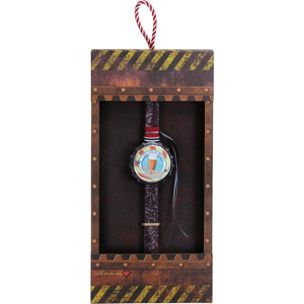 SYNCHRONIA HANDMADE CANDLE 30 cm MAGNET BOTTLE CAP OPENER CHOCOLATE