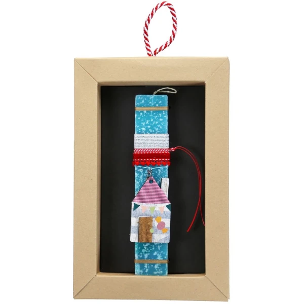 SYNCHRONIA HANDMADE CANDLE 20 cm KEYCHAIN HOUSE - ELECTRIC BLUE