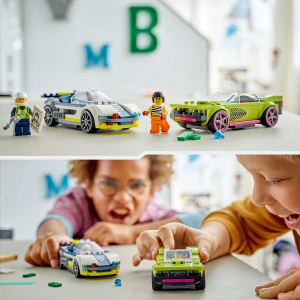 LEGO® CITY POLICE CAR AND MUSCLE CAR CHASE