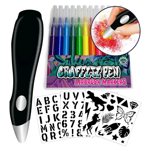 SPLAT PLANET ELECTRIC AIRBRUSH GRAFFITI PEN WITH 12 MARKERS