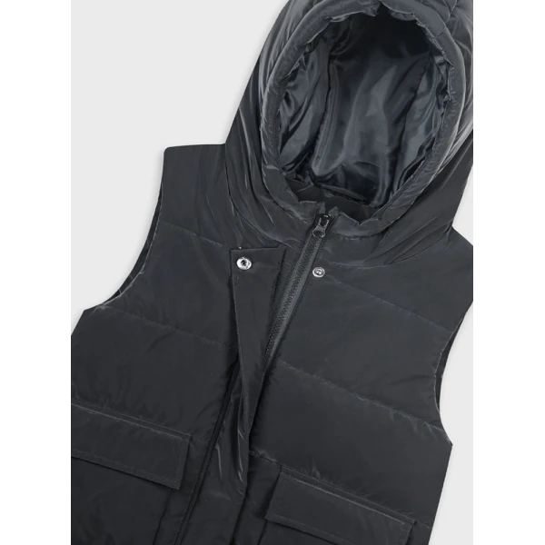 ENERGIERS SLEEVELESS JACKET WITH HOOD GIRL BLACK