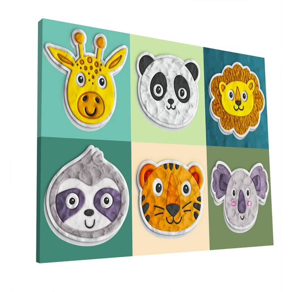 SPLAT PLANET CLAY PAINTING KIT ON CANVAS 40 x 30 cm ANIMALS