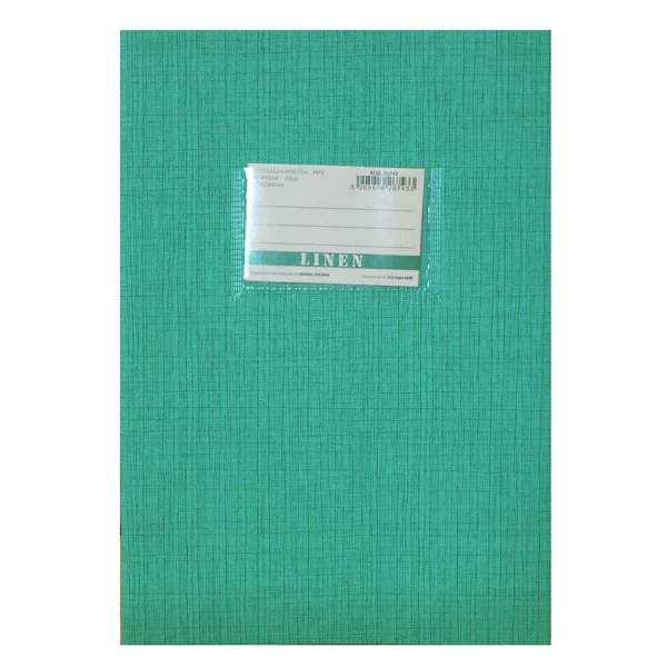 NOTEBOOK WITH PIN LINEN 17X24 STRIPES 50 SHEETS PETROL