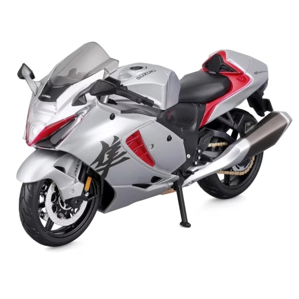 MAISTO 1:12 MOTORCYCLES-SUZUKI HAYABUSA 2022 SILVER RED BLACK