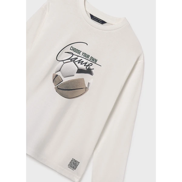 MAYORAL LONG-SLEEVE T-SHIRT CREAM 