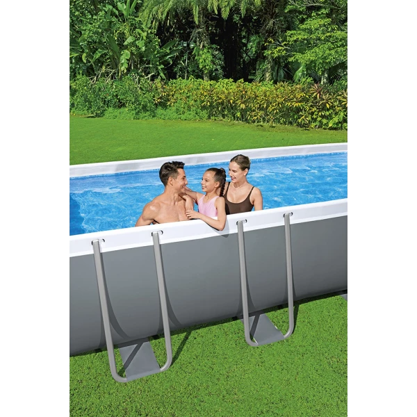 BESTWAY ΣΕΤ ΟΡΘΟΓΩΝΙΑ ΠΙΣΙΝΑ 488X244Χ122 εκ. POWER STEEL