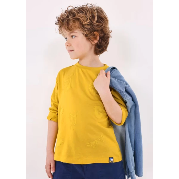 MAYORAL BLOUSE LONG SLEEVES PUFF PRINT MUSTARD