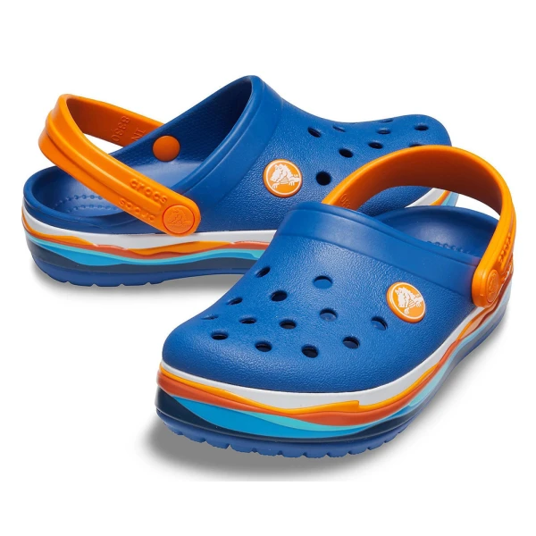 CROCS CROCBAND WAVY BAND CLOG K BLUE JEAN