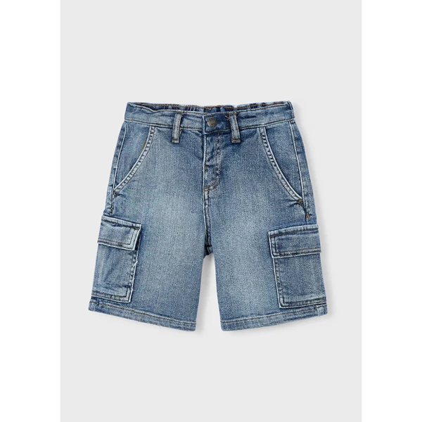 MAYORAL BERMUDA PANTS DENIM CARGO DENIM BRIGHT