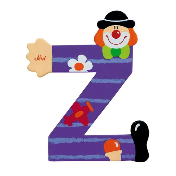 WOODEN LETTER Z CLOWN
