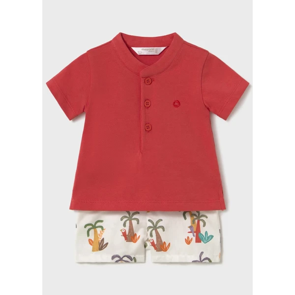 MAYORAL SET TROUSERS SHORT AND ORANGE POLO