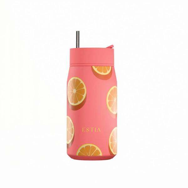 ESTIA HOME ART ΘΕΡΜΟΣ LENS SAVE THE AEGEAN 360ml ORANGE POP