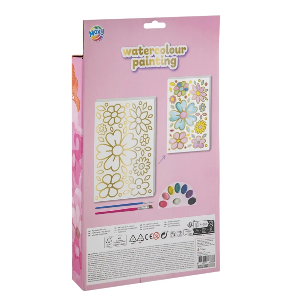 WATERCOLOUR PAINTING SET WITH FOIL DETAILS A4 – 2 DESIGNS