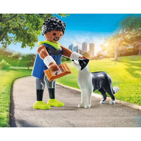 PLAYMOBIL MY LIFE JOGGER WITH BORDER COLLIE