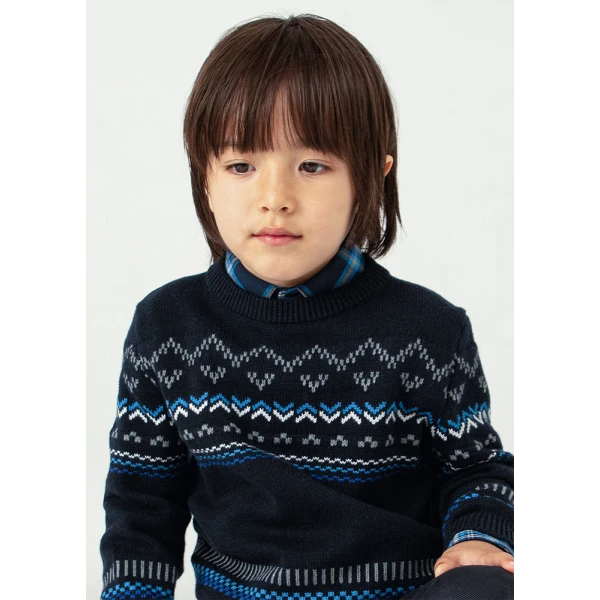MAYORAL JERSEY JACQUARD DESIGNS BLACK-BLUE