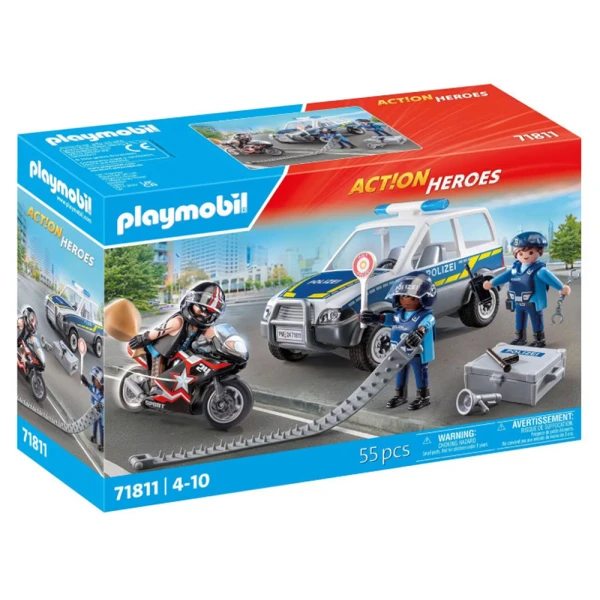 PLAYMOBIL ΜΠΛΟΚΟ ΑΣΤΥΝΟΜΙΑΣ ΚΑΙ ΛΗΣΤΗΣ ΜΕ ΜΟΤΟΣΙΚΛΕΤΑ 