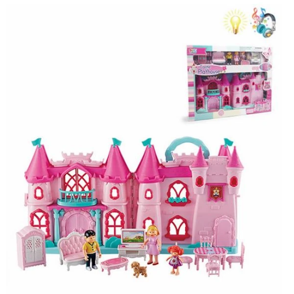 DOLLHOUSE SET FAIRYTALE CASTLE WITH LIGHTS AND SOUNDS