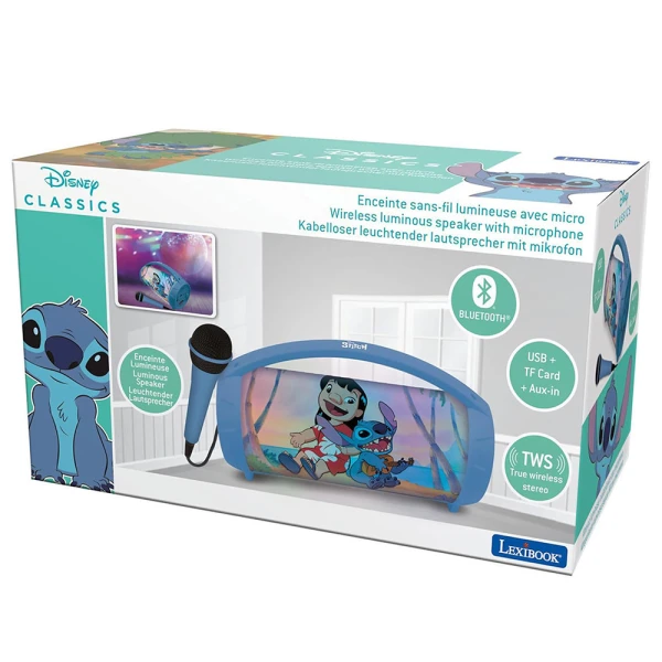 LEXIBOOK KIDS SPEAKER STITCH WITH LIGHT AND  KARAOKE MICROPHONE