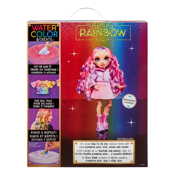 RAINBOW HIGH ΚΟΥΚΛΑ ΣΕΤ ΖΩΓΡΑΦΙΖΩ TIE DYE - ΜΩΒ ΜΑΤΙΑ