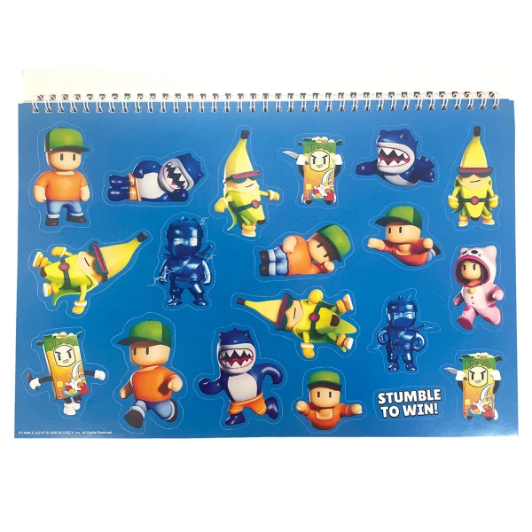 DRAWING PAD 23X33 cm 40 SHEETS AND STICKERS STUMBLE GUYS