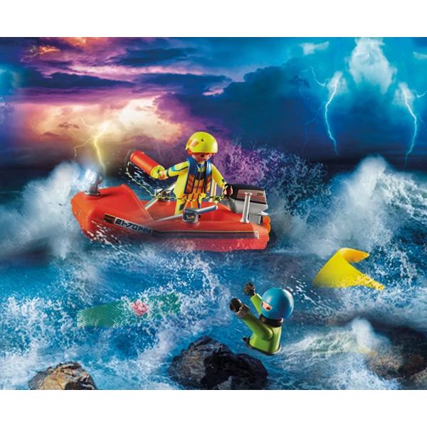 PLAYMOBIL CITY ACTION ΕΠΙΧΕΙΡΗΣΗ ΔΙΑΣΩΣΗΣ KITESURFER ΜΕ ΣΚΑΦΟΣ