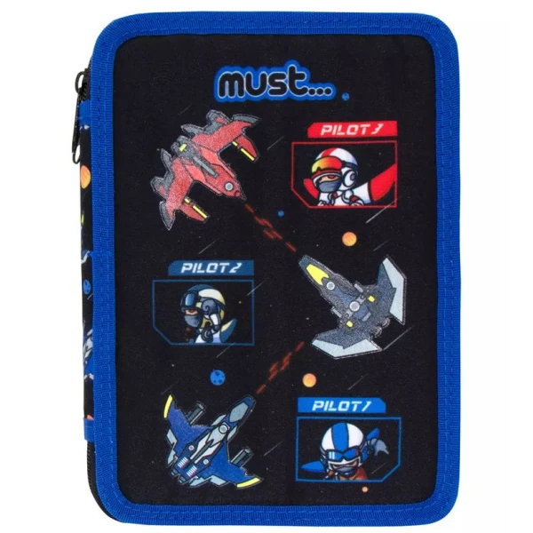 MUST DOUBLE FULL PENCIL CASE 15X5X21 cm SPACE BATTLE