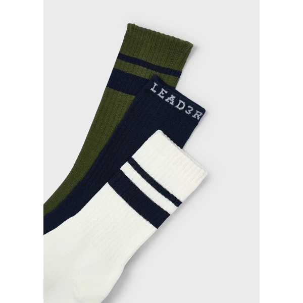 MAYORAL SET 3 SOCKS LONG OLIVE 