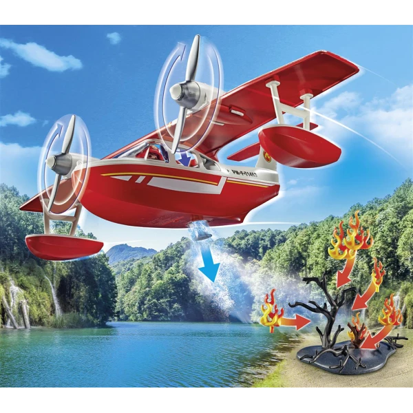 PLAYMOBIL CITY ACTION FIREFIGHTING SEA PLANE WITH EXTINGUISHING FUNCTION