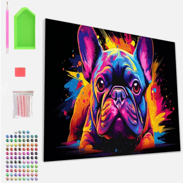 SPLAT PLANET ΣΕΤ DIAMOND PAINTING ΣΕ ΚΑΜΒΑ ΜΕ ΤΕΛΑΡΟ 30X40 εκ. NEON BULLDOG