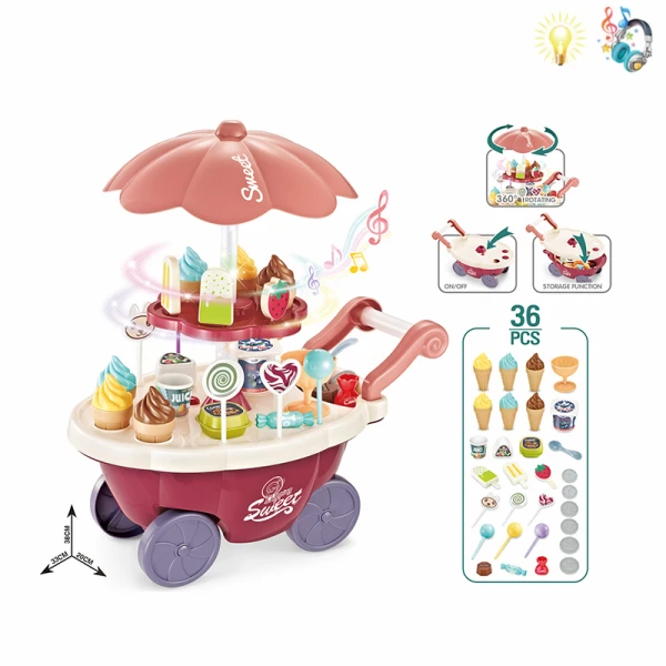 ICE CREAM STROLLER WITH LIGHTS & SOUNDS