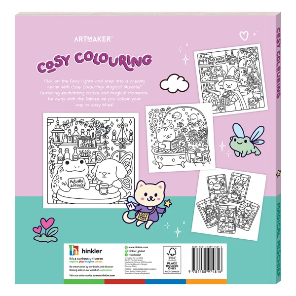 ART MAKER COSY COLOURING BOOK MAGIC MISCHIEF