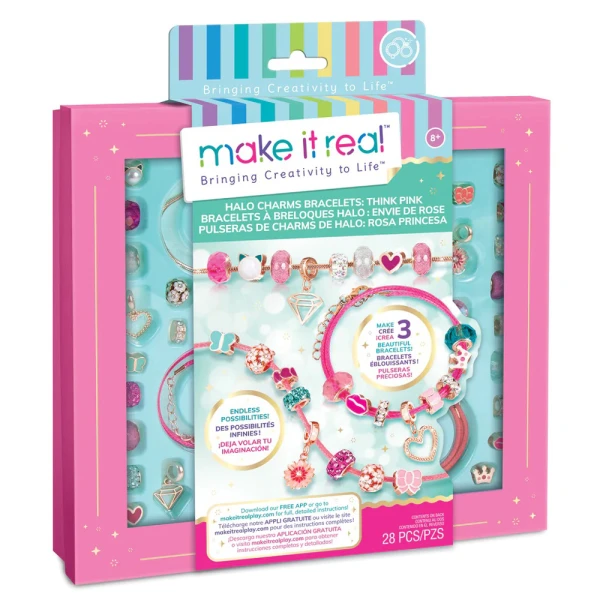 MAKE IT REAL - HALO CHARMS BRACELETS: THINK PINK 