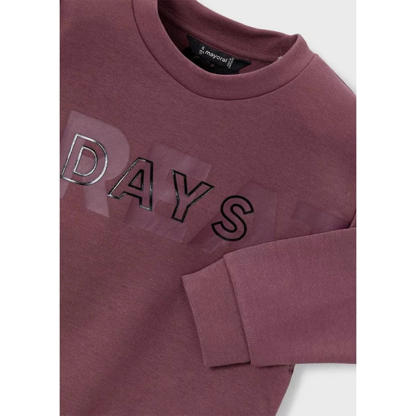 MAYORAL SWEATSHIRT GREAT DAYS PLUM 