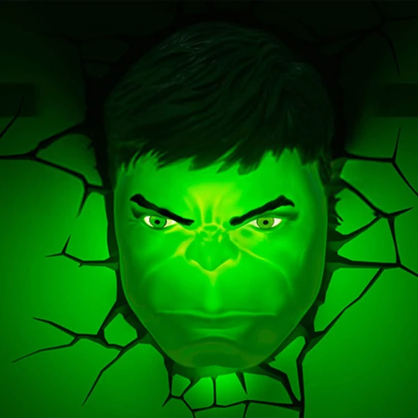 3D LIGHT FX – 3DL – MARVEL HULK FACE 3D ΔΙΑΚΟΣΜΗΤΙΚΟ ΦΩΣ