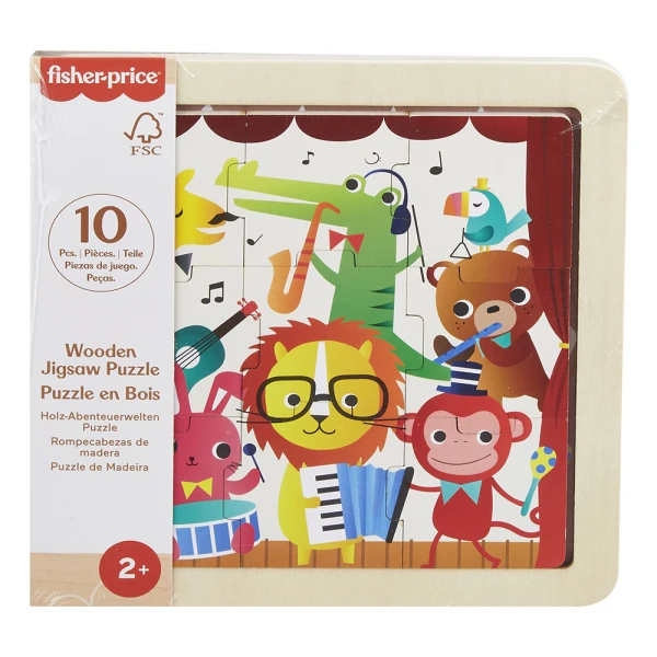 FISHER PRICE ΞΥΛΙΝΟ ΠΑΖΛ 10 τεμ. ΖΩΑ 