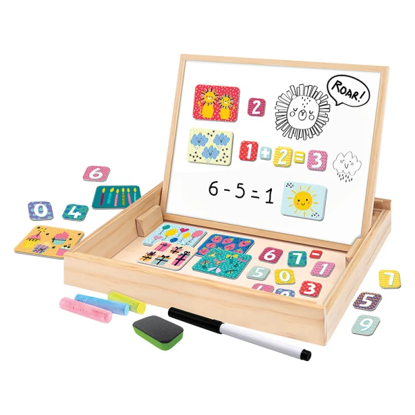 HAPPIHOBBI MAGNET WOODEN MAGNETIC BOARD DOUBLE-SIDED FOR AGES 3+
