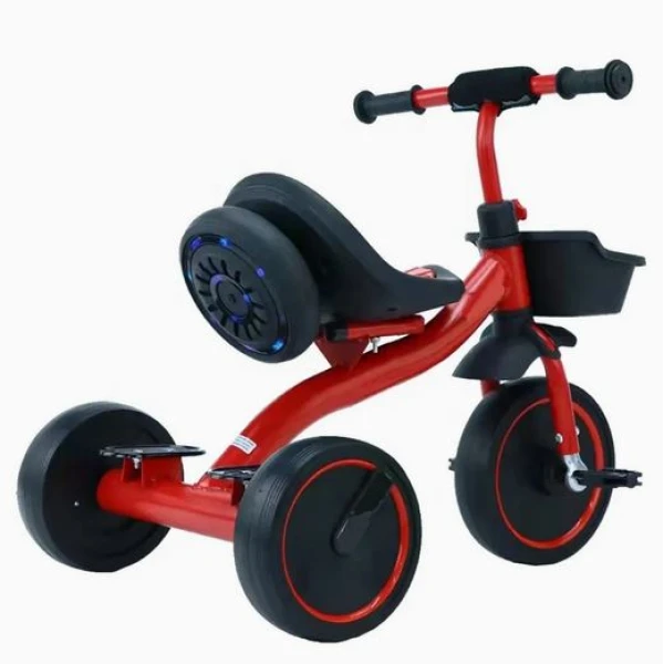 RED TRICYCLE WITH ILLUMINATED BACK & BELL