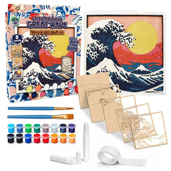 SPLAT PLANET ΞΥΛΙΝΗ 3D ΚΑΤΑΣΚΕΥΗ ΖΩΓΡΑΦΙΚΗΣ GREAT WAVE