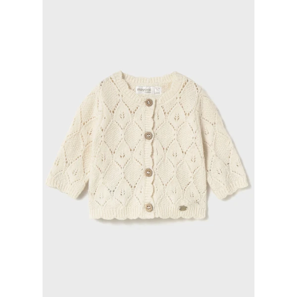 MAYORAL CARDIGAN KNITTED LONG WHITE 