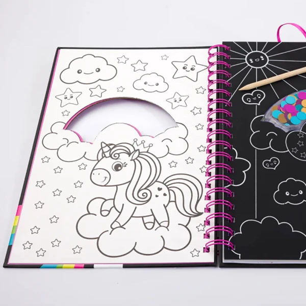 COLORING BOOK SCRATCH ART SPARKLES - I LOVE UNICORNS