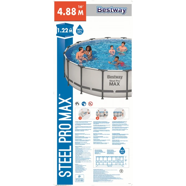 BESTWAY POOL SET 488X122 cm STEEL PRO MAX 