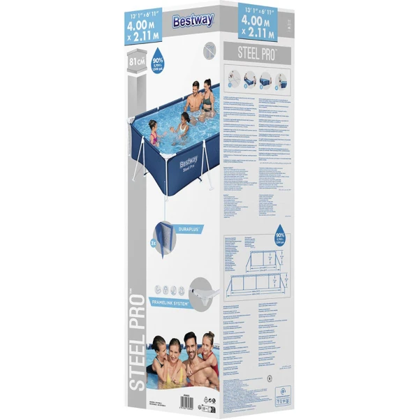 BESTWAY POOL SET 400X81X211 cm STEEL PRO WITH FILTER PUMP
