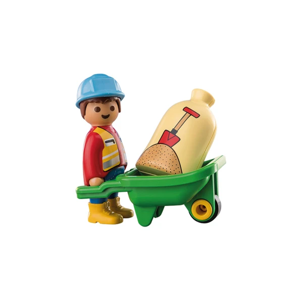 PLAYMOBIL 1.2.3 ΕΡΓΑΤΗΣ ΜΕ ΚΑΡΟΤΣΑΚΙ