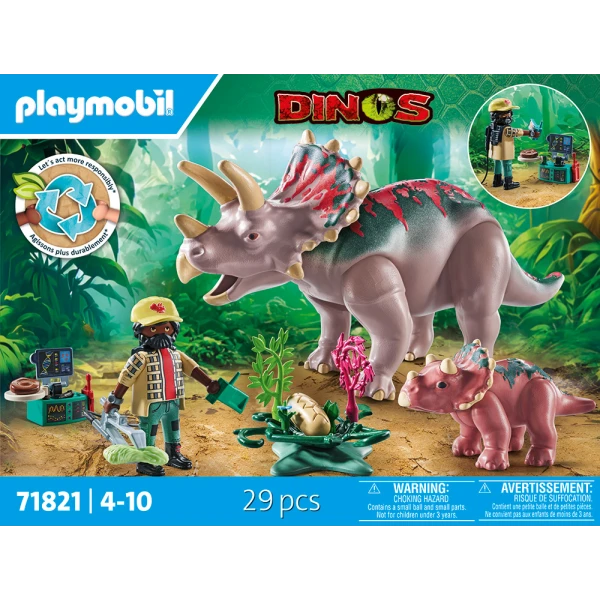 PLAYMOBIL DINOS ΤΡΙΚΕΡΑΤΟΠΕΣ ΚΑΙ ΕΞΕΡΕΥΝΗΤΗΣ