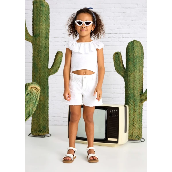 MAYORAL TROUSERS SHORT CAPARTINE WHITE 